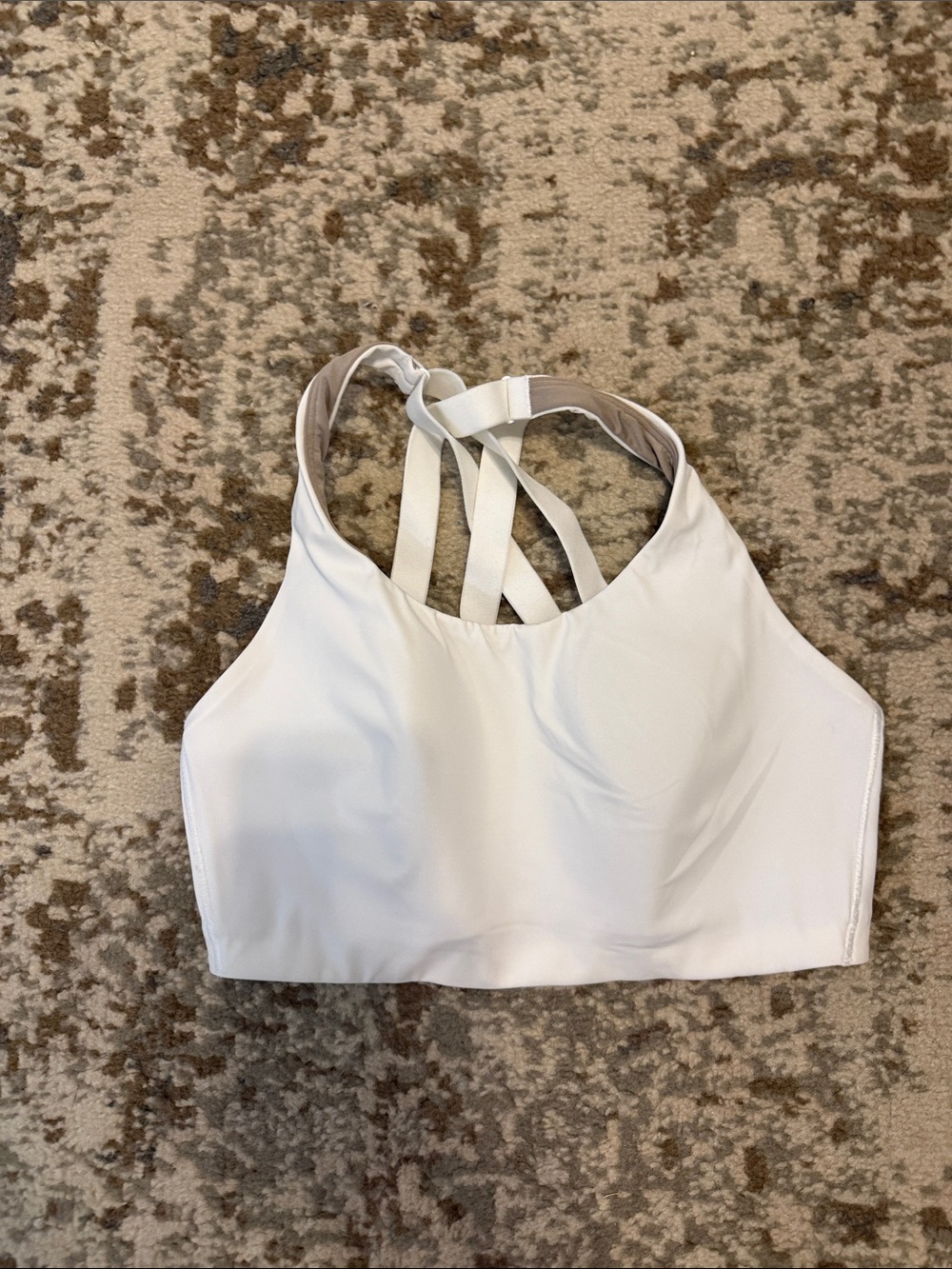 lululemon athletica White High-Neck Strappy-Back Sports Bra